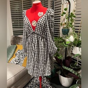 Boohoo Black and White Gingham Minidress